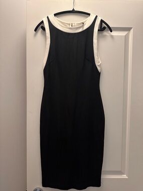 Sleeveless Black and White bodycon Dress